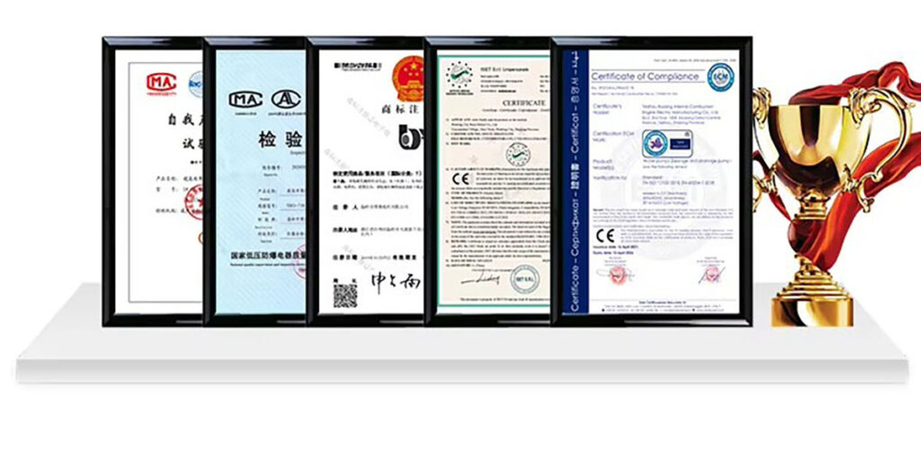 Zhejiang Jingong Pump Technology Co., Ltd Certificate