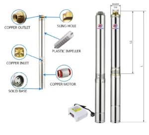 4SDM Series Submersible Irrigation Stainless Steel Deep Well Turbine Pump Electric High Pressure