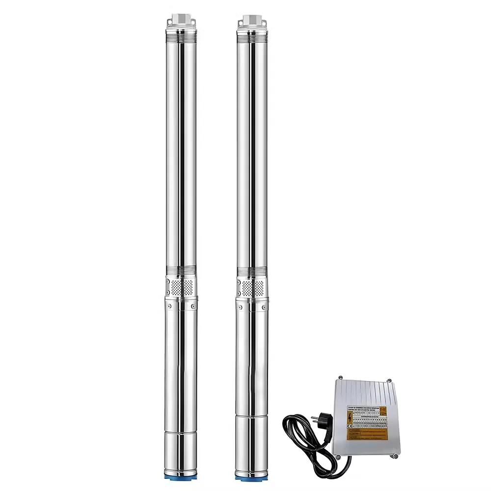 3SDM Series 3 Inch Drilling Deep Well Pump Submersible Electric Pump Stainless Steel Tube Deep Well Submersible Water Pump for Garden Home Extracting Water