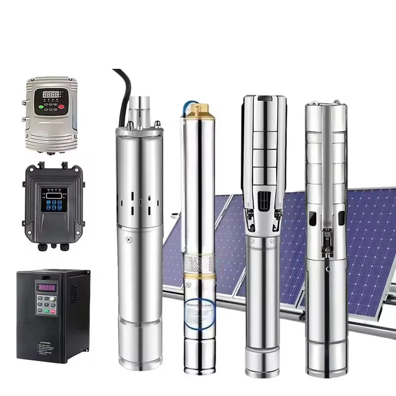 PPSS Series 4inch 6inch AC/DC Complementry Hybrid Solar Deep Well Pump Submersible Borehole Solar Power Water Pump Irrigation System