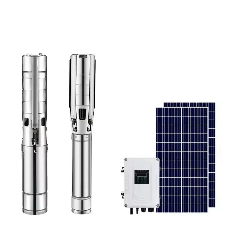 PPSS Series 4inch 6inch AC/DC Complementry Hybrid Solar Deep Well Pump Submersible Borehole Solar Power Water Pump Irrigation System