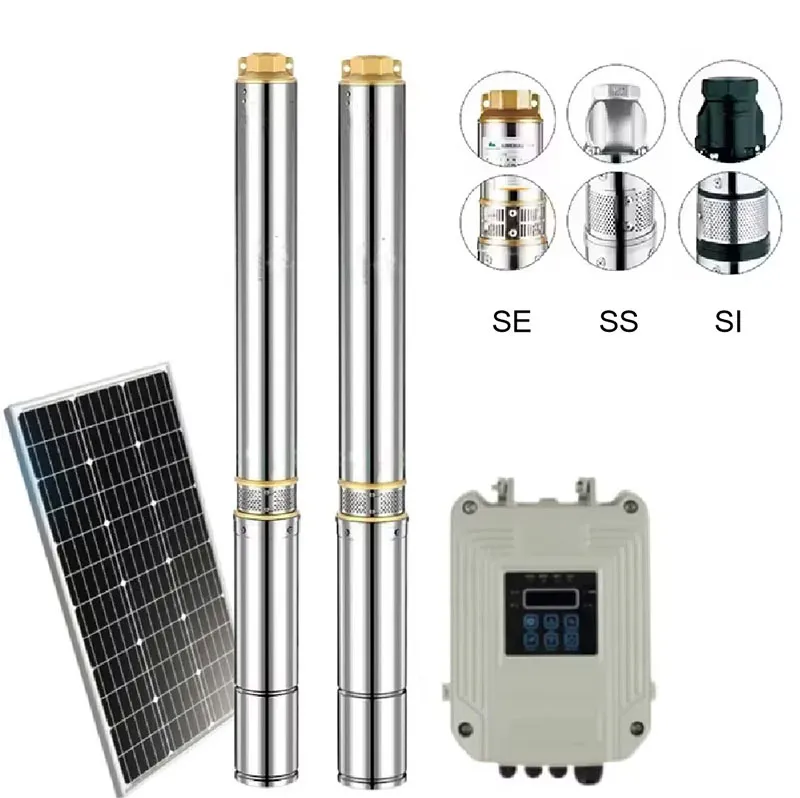 PSC Series 3inch DC Deep Well Submersible Solar Power Water Pump System Solar Borehole Pumps for Agriculture Irrigation High Pressure Deep Well Pump
