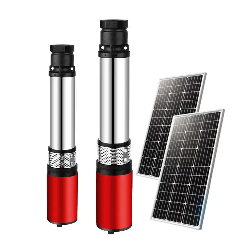 DC Stainless Steel Deep Well Pump Agricultural Irrigation Submersible Water Pumps Multi-Stage Solar DC Deep Well Pump with Copper Motor