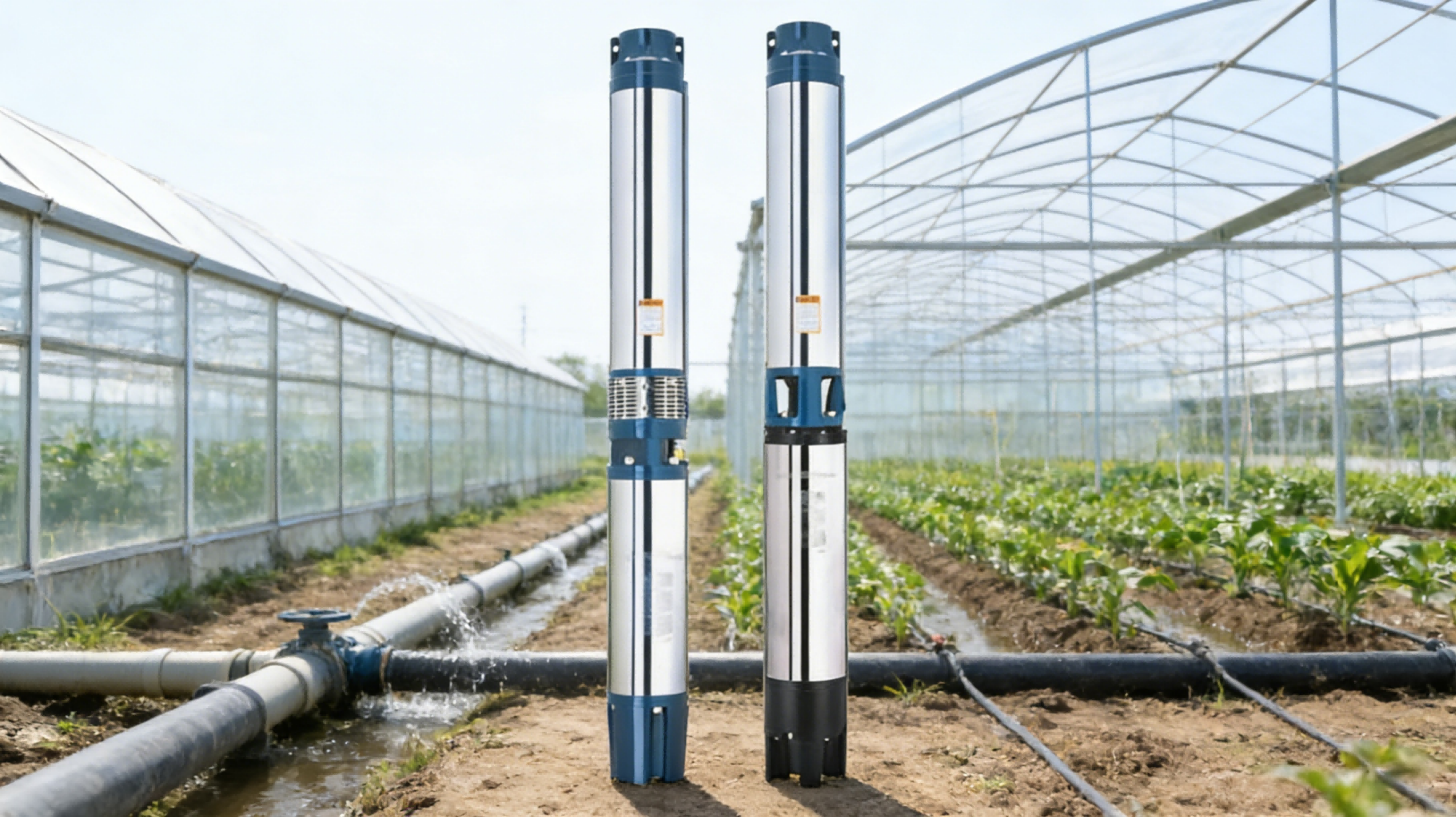 6SP Series Inch Submersible Deep Well Pump, Plastic Impeller Stainless Steel Powerful Electric Deep Well Borehole Pump For High Volumes of Water