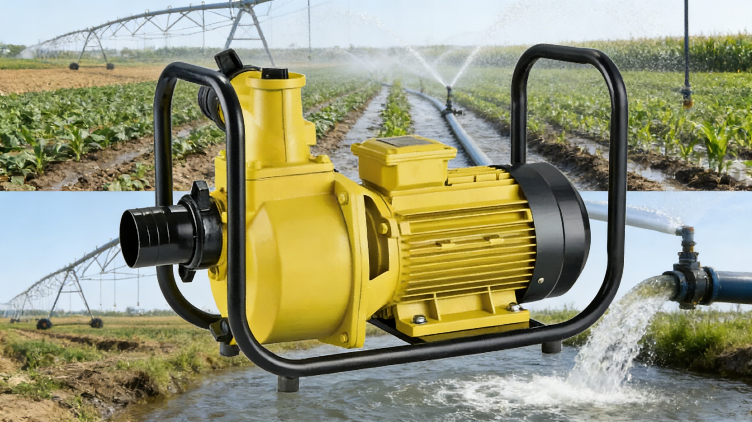 A yellow solar pump