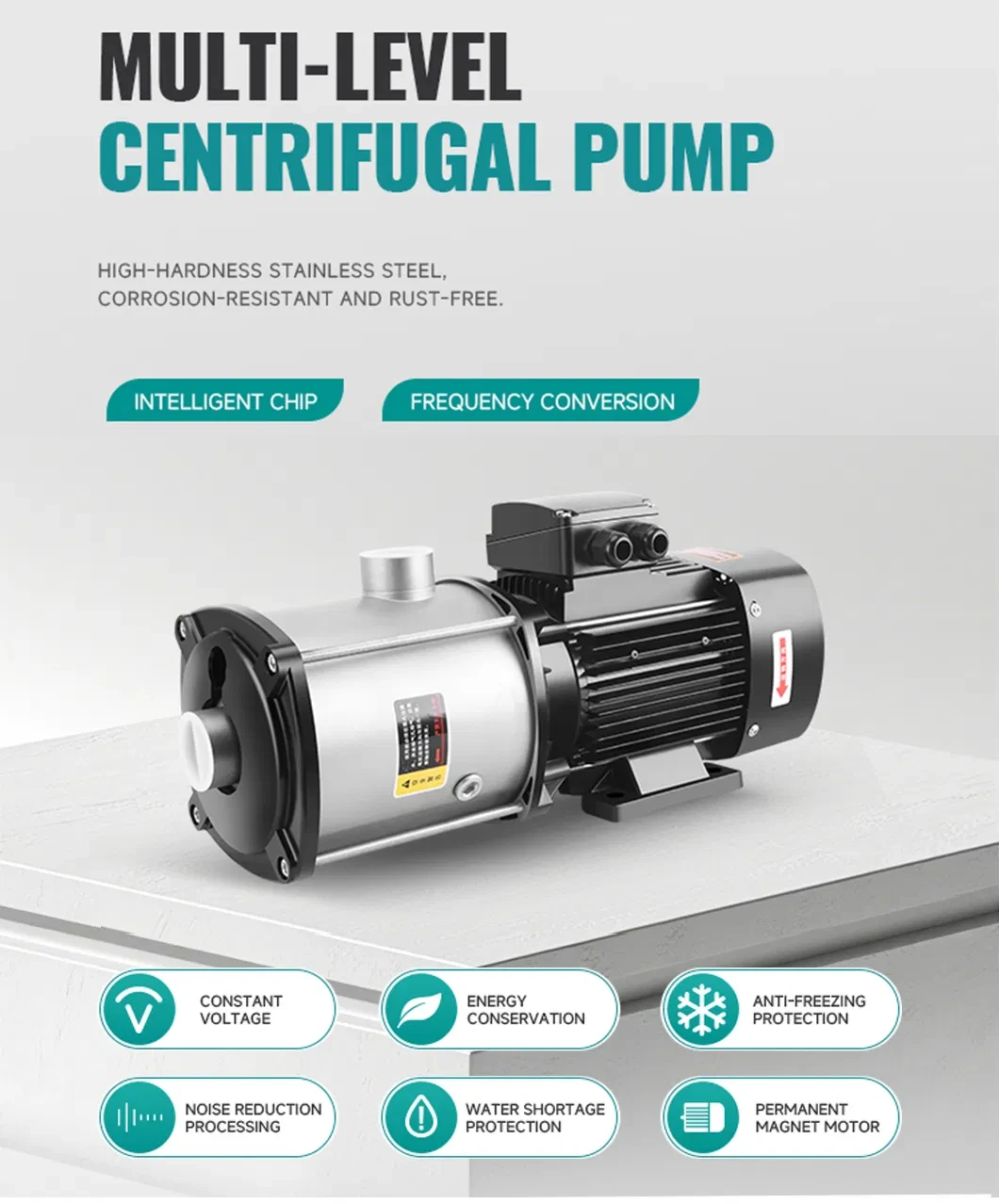 Electric Commercial and Industrial Applications CHM Stainless Steel Multistage Centrifugal Pump - Image 2